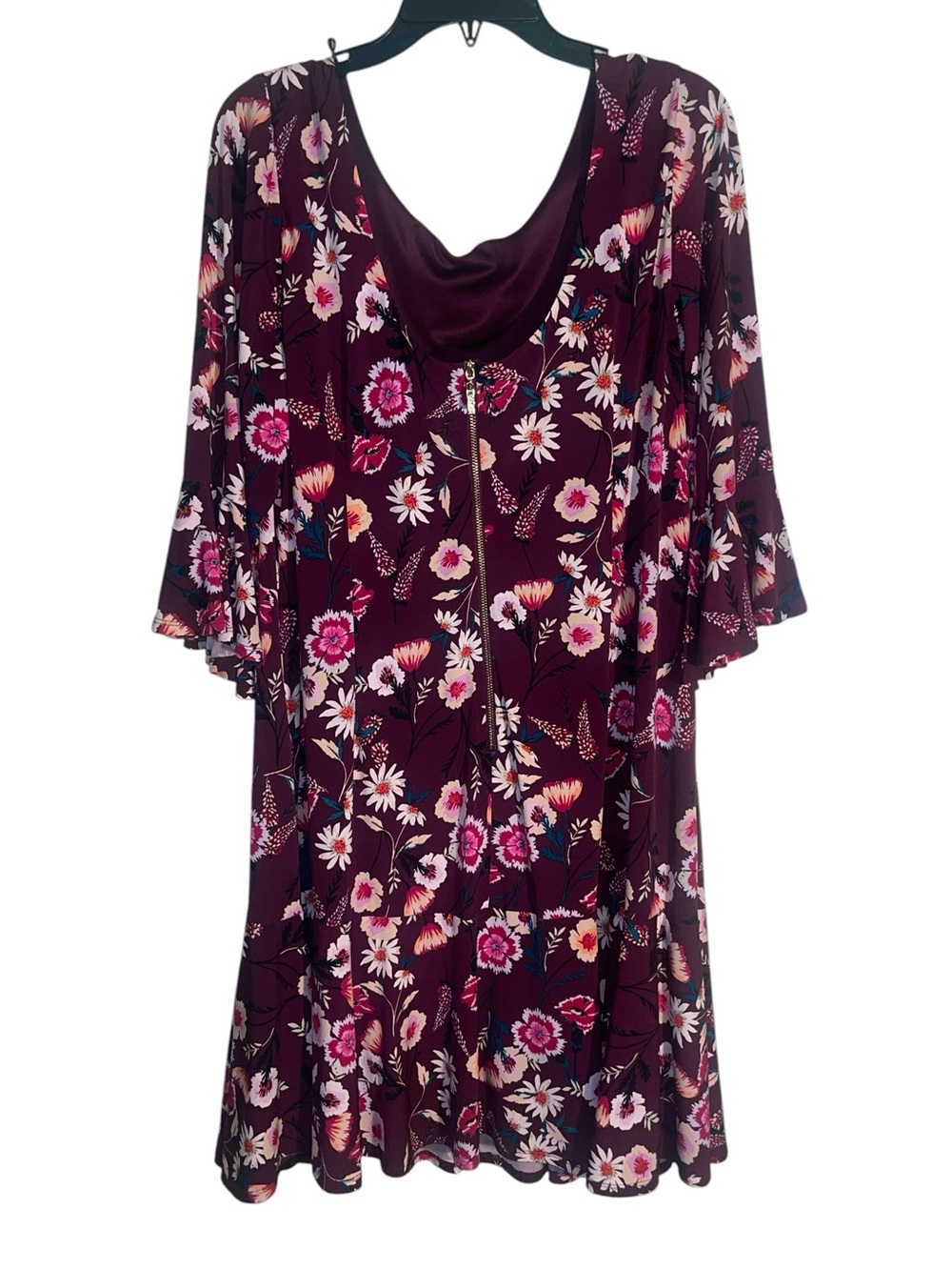 Eliza J fit and flare floral midi dress with bell sleeves. Size 18 W GUC - Picture 5 of 10